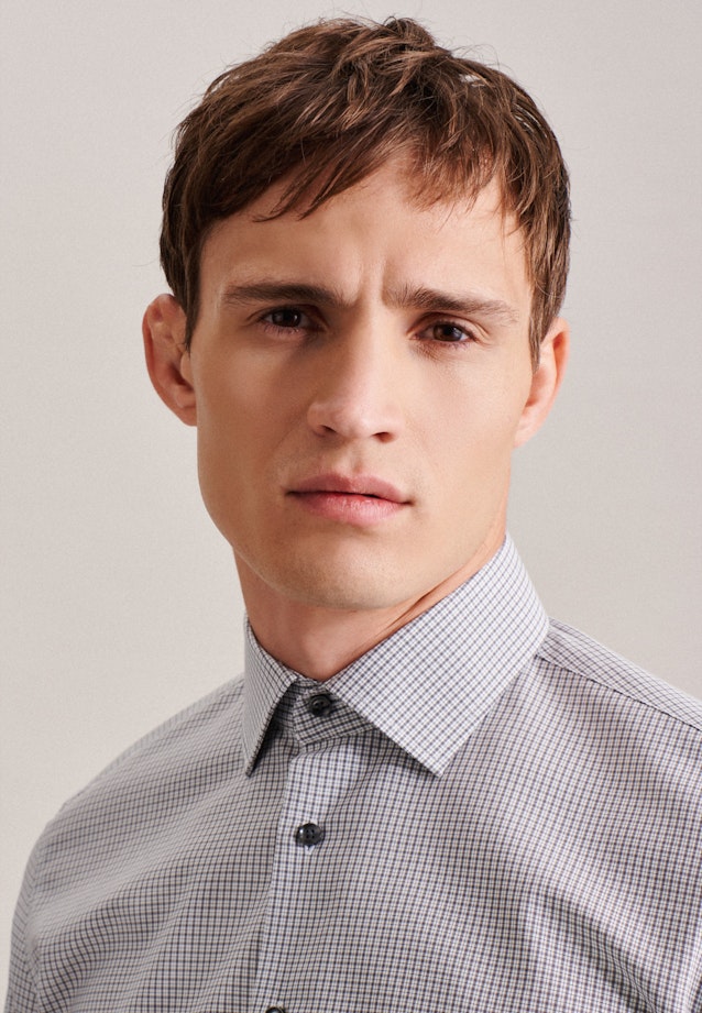 Shaped Business Hemd Karo in Grau |  Seidensticker Onlineshop