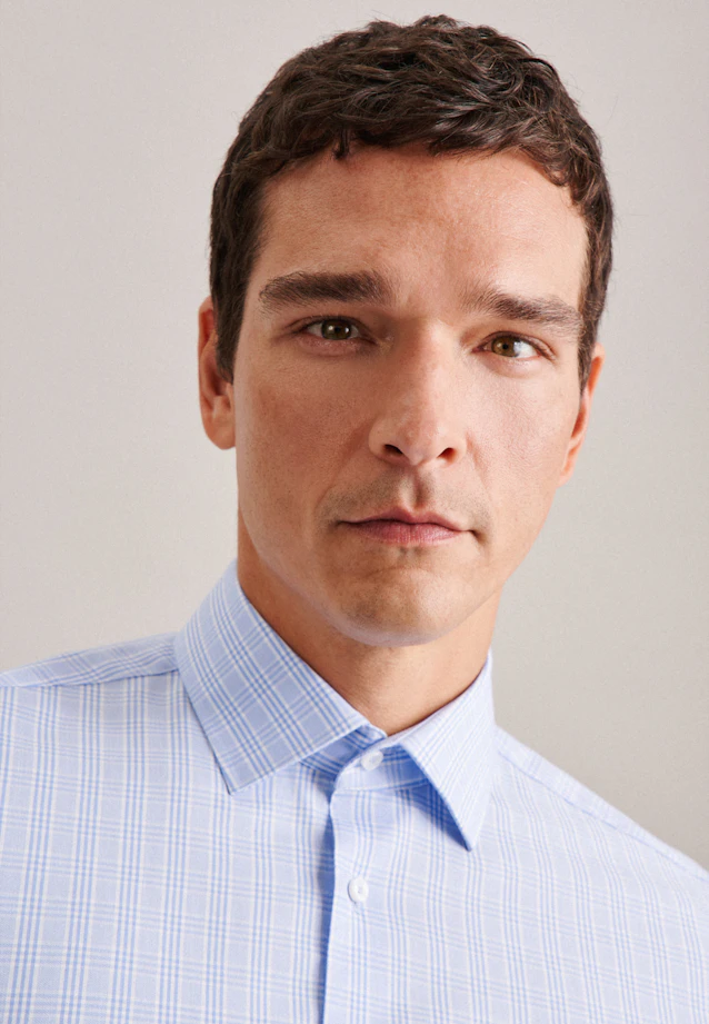 Shaped Business shirt Check in Light Blue |  Seidensticker Onlineshop