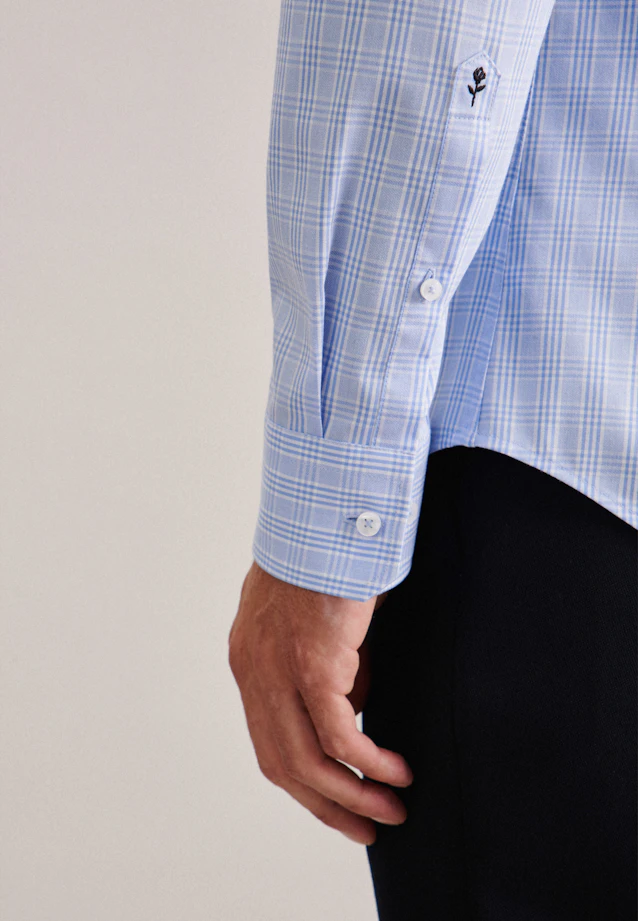 Shaped Business shirt Check in Light Blue |  Seidensticker Onlineshop
