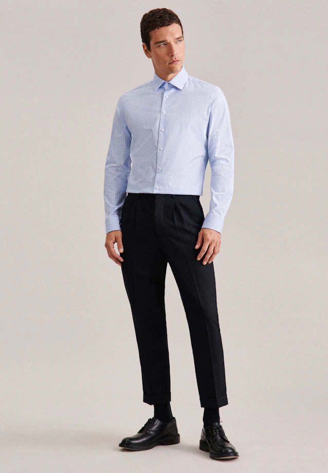 Shaped Business shirt Check in Light Blue |  Seidensticker Onlineshop
