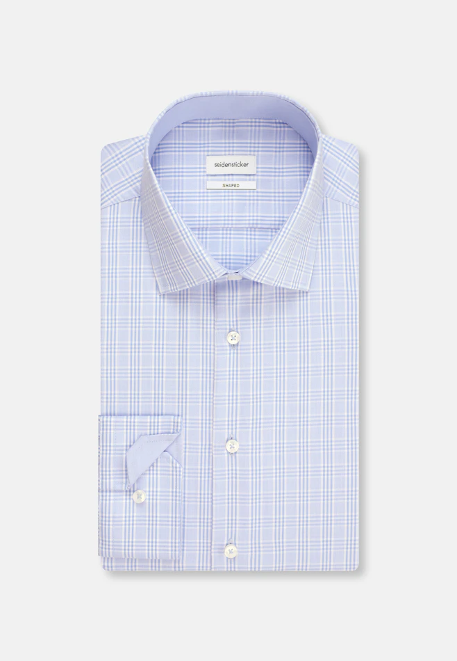 Shaped Business Hemd Karo in Hellblau | Seidensticker Onlineshop