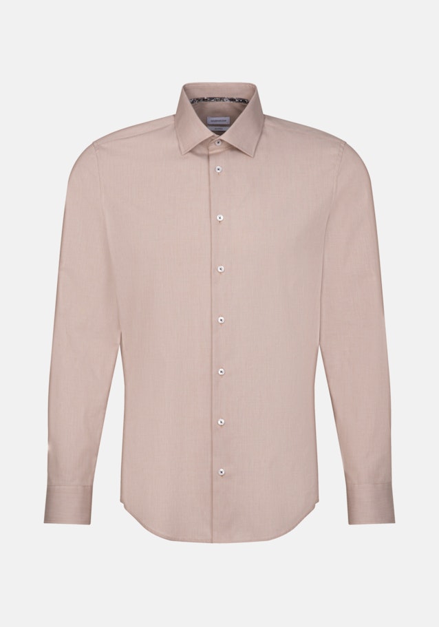 Non-iron Structure Business Shirt in Shaped with Kent-Collar in Brown |  Seidensticker Onlineshop