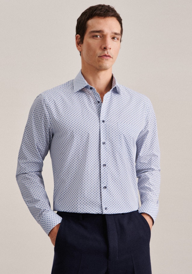 Chemise Business Regular Popeline Col Kent in Bleu Clair | Seidensticker Onlineshop