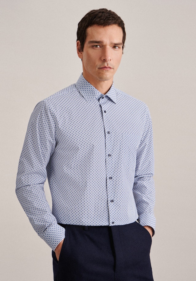 Chemise Business Regular Popeline Col Kent in Bleu Clair |  Seidensticker Onlineshop