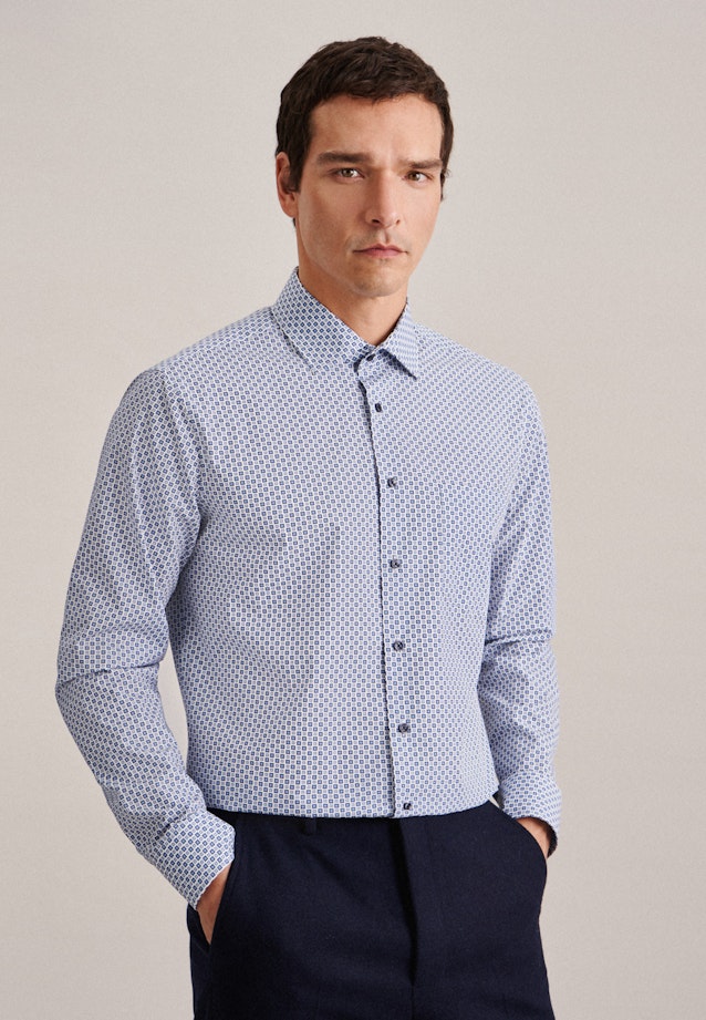 Regular Chemise d'affaires Imprimé in Bleu Clair |  Seidensticker Onlineshop