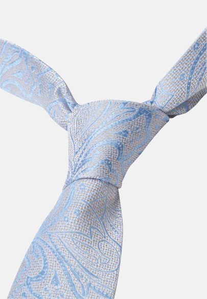 Breit (7cm) Krawatte Paisley in Mittelblau |  Seidensticker Onlineshop
