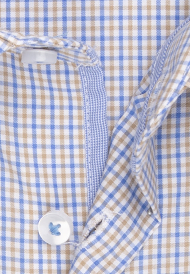 Non-iron Poplin Short sleeve Business Shirt in Slim with Kent-Collar in Brown |  Seidensticker Onlineshop