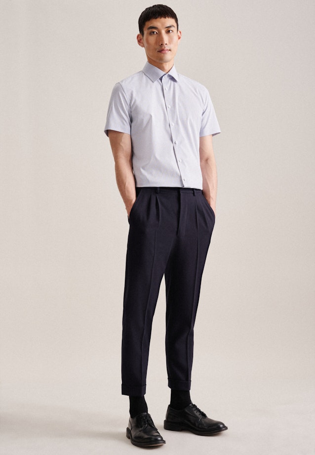 Non-iron Poplin Short sleeve Business Shirt in Slim with Kent-Collar in Brown |  Seidensticker Onlineshop
