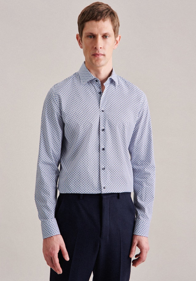 Slim Business Hemd Druck in Hellblau | Seidensticker Onlineshop