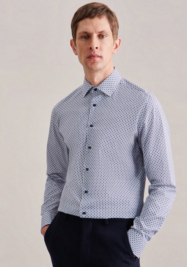Slim Business Hemd Druck in Hellblau | Seidensticker Onlineshop