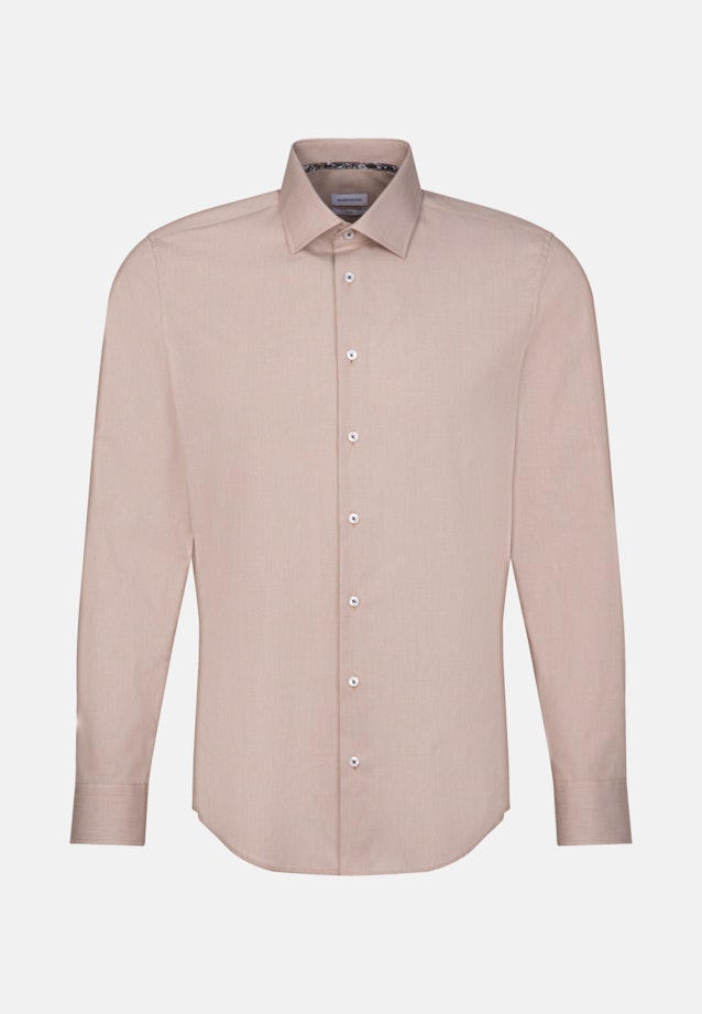 Non-iron Structure Business Shirt in Slim with Kent-Collar in Brown |  Seidensticker Onlineshop