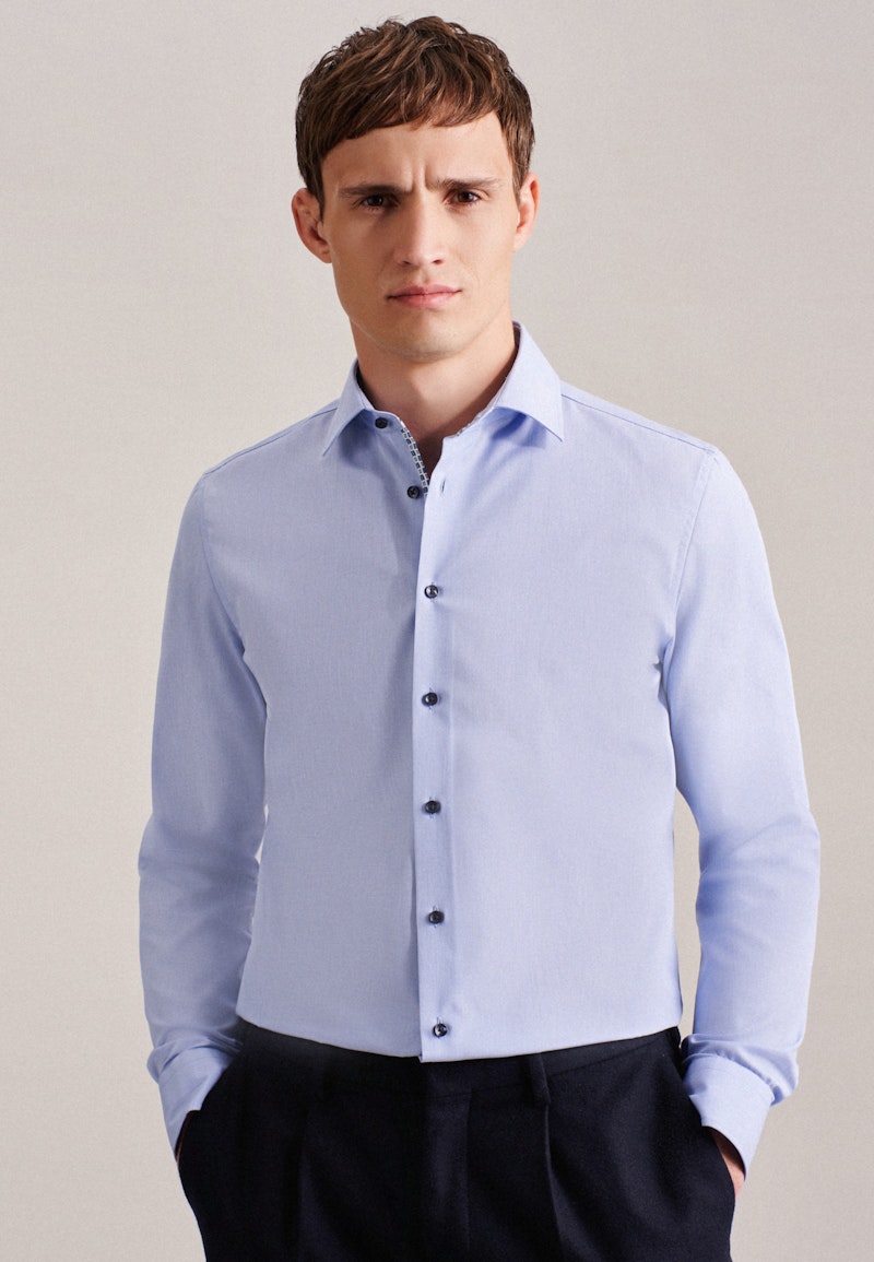 Non-iron Structure Business Shirt in Slim with Kent-Collar