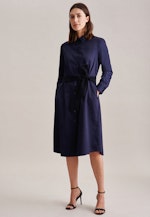 Satin Midi (knee-length) Jurk in Donkerblauw |  Seidensticker Onlineshop