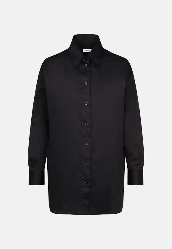 Longbluse Uni in Schwarz |  Seidensticker Onlineshop