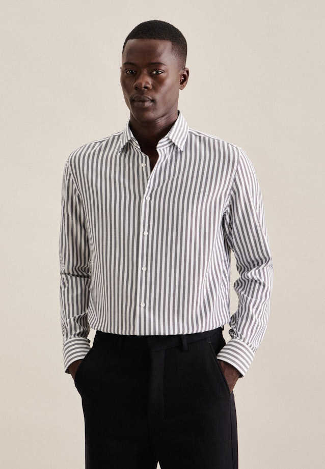 Slim Business Hemd Streifen in Dunkelblau |  Seidensticker Onlineshop