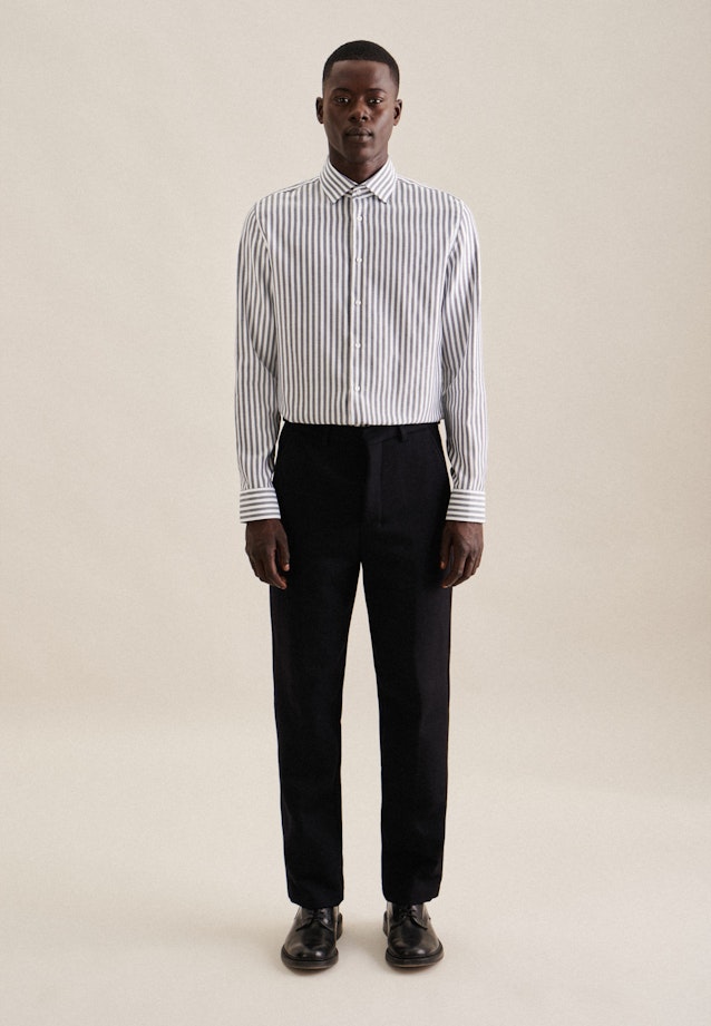 Slim Business Hemd Streifen in Dunkelblau |  Seidensticker Onlineshop