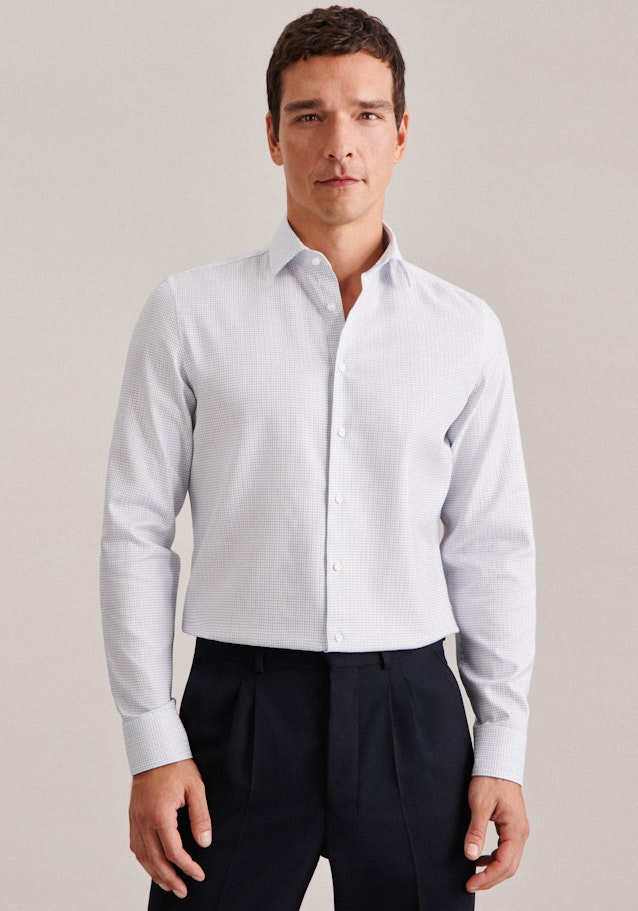 Slim Chemise Business Carreaux in Bleu Moyen | Seidensticker Onlineshop