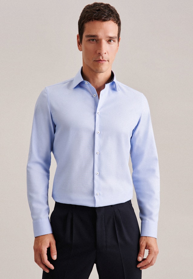Non-iron Twill Business overhemd in X-Slim with Kentkraag in Lichtblauw | Seidensticker Onlineshop