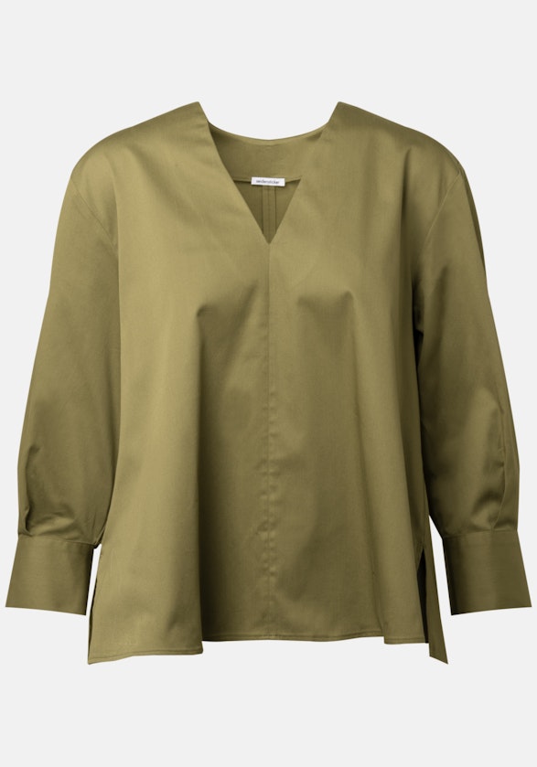 7/8-sleeve Satin Tunic in Green |  Seidensticker Onlineshop