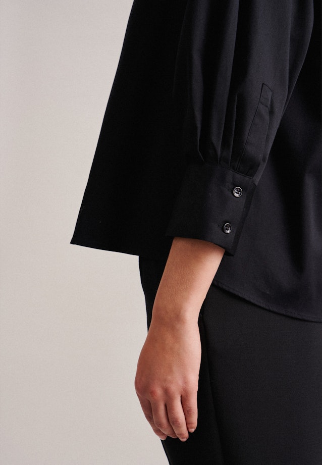 7/8-sleeve Satin Tunic in Black |  Seidensticker Onlineshop