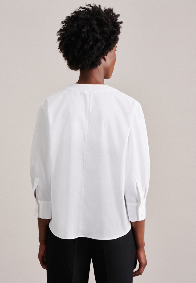 7/8-sleeve Satin Tunic in White | Seidensticker online shop