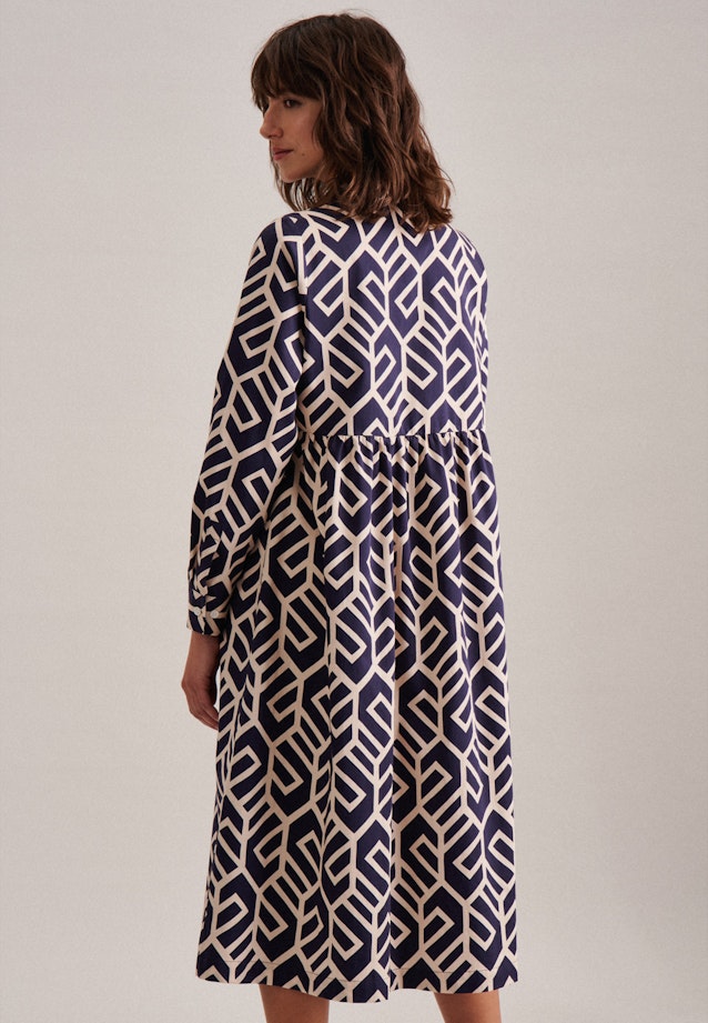 Satin Midi (knee-length) Dress in Dark Blue |  Seidensticker Onlineshop