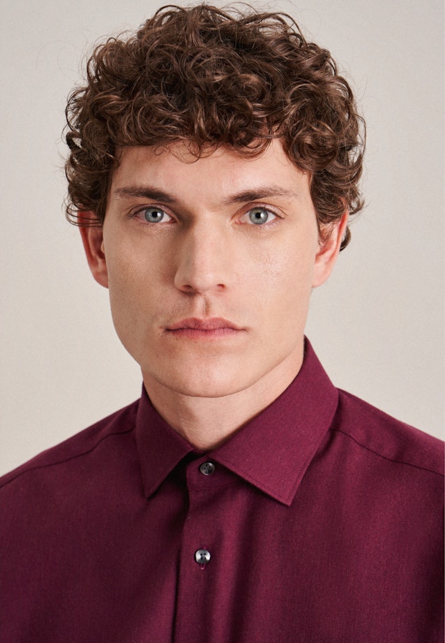 Regular Flannel shirt Uni in Red |  Seidensticker Onlineshop