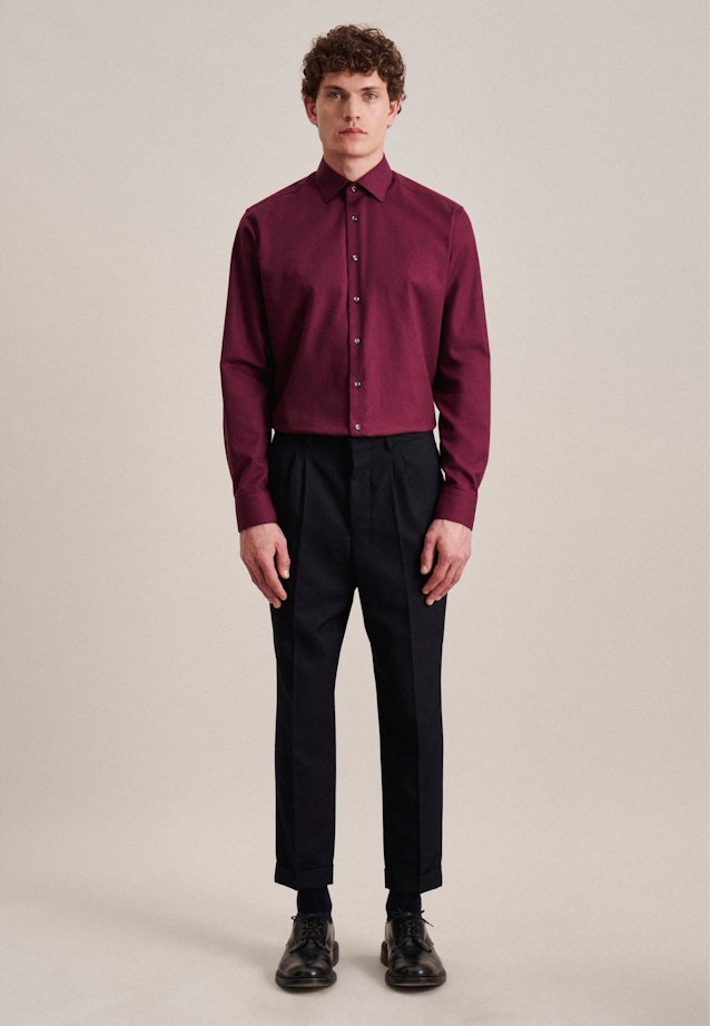 Regular Flannel shirt Uni in Red |  Seidensticker Onlineshop