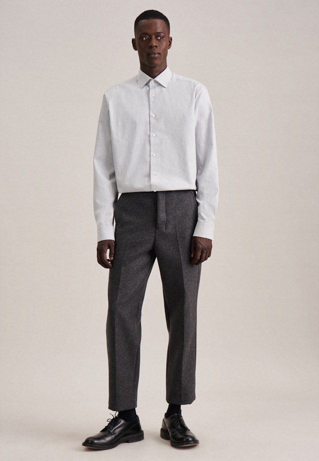 Regular Flanellhemd Uni in Grau |  Seidensticker Onlineshop