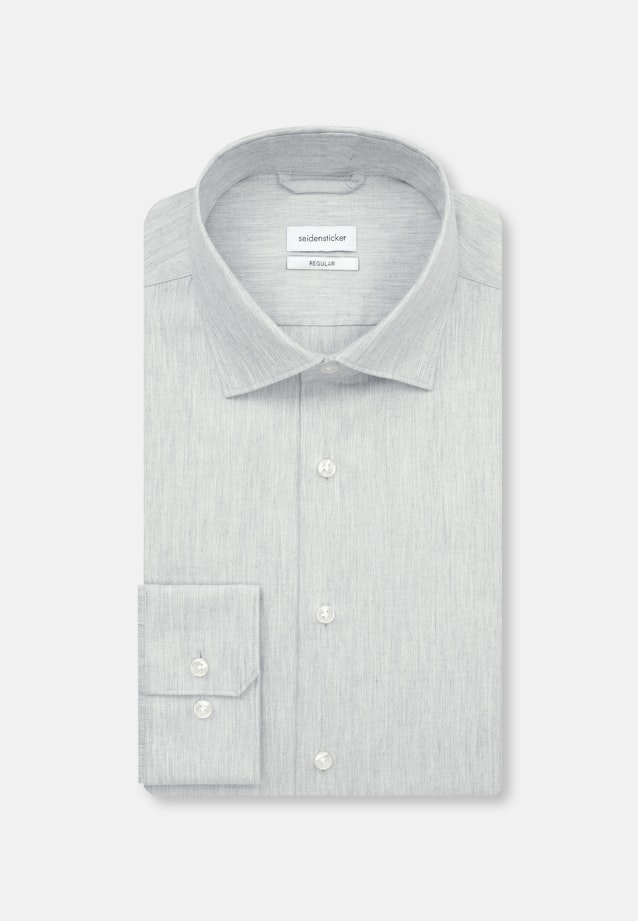 Regular Flanellhemd Uni in Grau |  Seidensticker Onlineshop