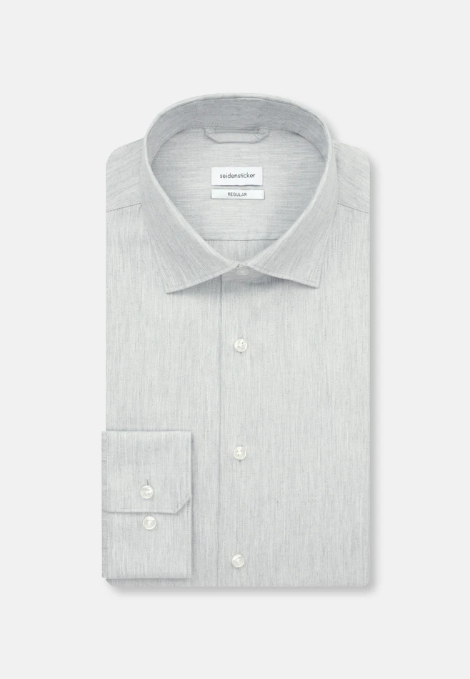 Regular Flanellhemd Uni in Grau | Seidensticker Onlineshop
