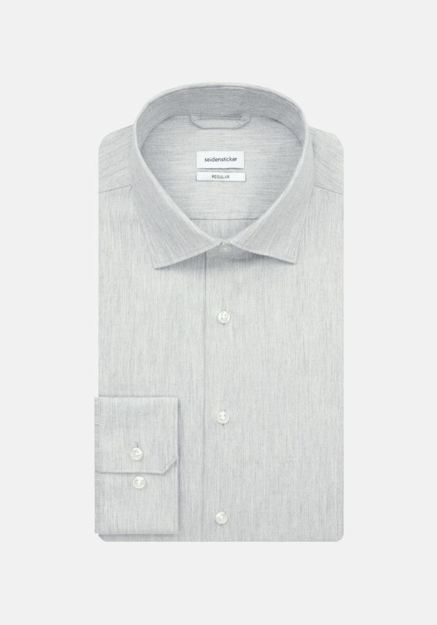 Flannel shirt in Regular with Kent-Collar in Grey |  Seidensticker Onlineshop