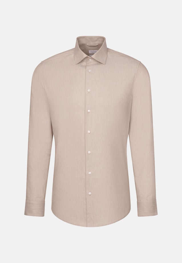 Flanellen hemd in Regular with Kentkraag in Bruin |  Seidensticker Onlineshop