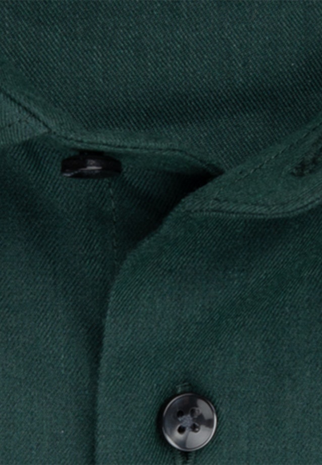Flannel shirt in Regular with Kent-Collar in Green |  Seidensticker Onlineshop