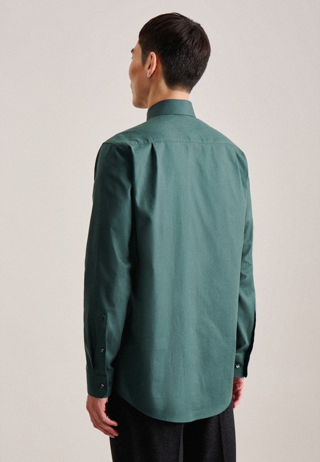 Flannel shirt in Regular with Kent-Collar in Green | Seidensticker Onlineshop