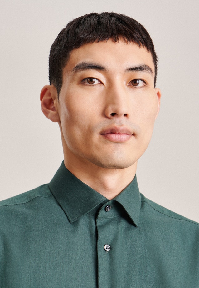 Flannel shirt in Regular with Kent-Collar in Green |  Seidensticker Onlineshop