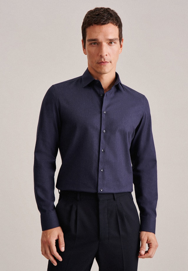 Flannel shirt in Dark Blue |  Seidensticker Onlineshop