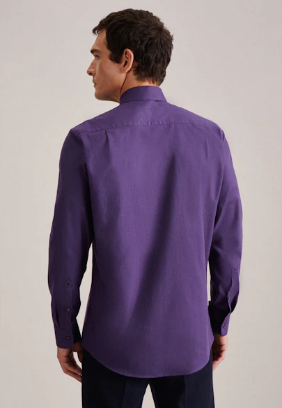 Regular Flanellhemd Uni in Lila |  Seidensticker Onlineshop
