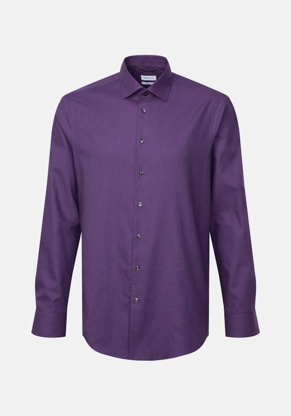 Flannel shirt in Regular with Kent-Collar in Purple |  Seidensticker Onlineshop