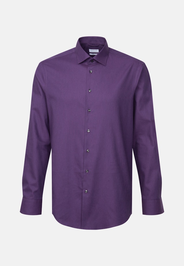 Flannel shirt in Regular with Kent-Collar in Purple |  Seidensticker Onlineshop