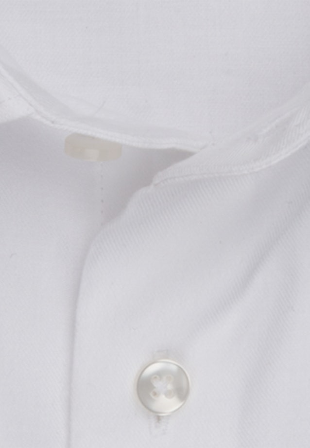 Regular Chemise en flanelle Uni in Blanc |  Seidensticker Onlineshop