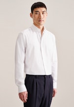 Regular Chemise en flanelle Uni in Blanc |  Seidensticker Onlineshop