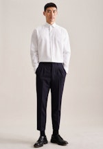 Regular Chemise en flanelle Uni in Blanc |  Seidensticker Onlineshop