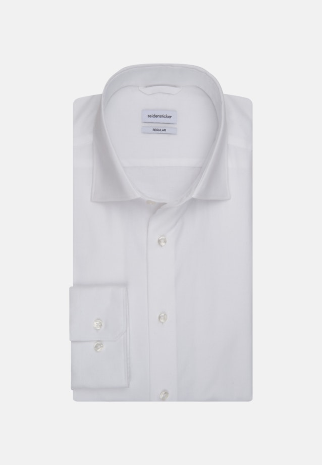 Twill Flanellhemd in Regular mit Kentkragen in Weiß |  Seidensticker Onlineshop