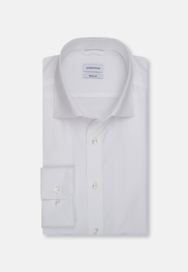 Regular Chemise en flanelle Uni in Blanc |  Seidensticker Onlineshop