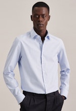 Chemise en flanelle Regular Twill (sergé) Col Kent in Bleu Clair |  Seidensticker Onlineshop