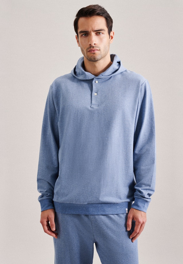 Sweatshirt À Capuche Regular Manche Longue Kapuze in Bleu Moyen |  Seidensticker Onlineshop