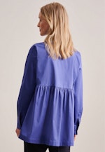 Langarm Satin Hemdbluse in Mittelblau |  Seidensticker Onlineshop