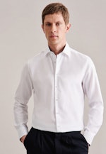 Chemise Business Slim Structuré Col Kent in Blanc |  Seidensticker Onlineshop