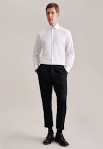 Chemise Business Slim Structuré Col Kent in Blanc |  Seidensticker Onlineshop